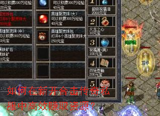 如何在新开合击传奇私服中高效赚取资源? 如何在新开合击传奇私服中高效赚取资源?