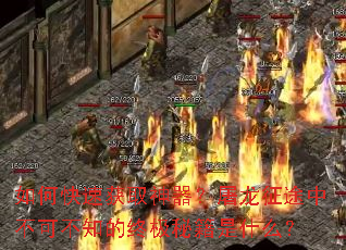 如何快速获取神器?屠龙征途中不可不知的终极秘籍是什么? 如何快速获取神器?屠龙征途中不可不知的终极秘籍是什么?